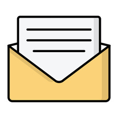 Open Email Line Color Icon