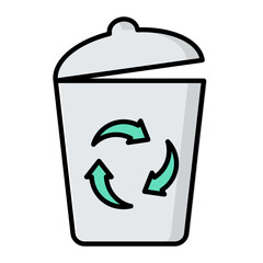 Recycle Bin Line Color Icon