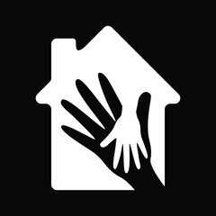 hands holding house, charity, charity logo