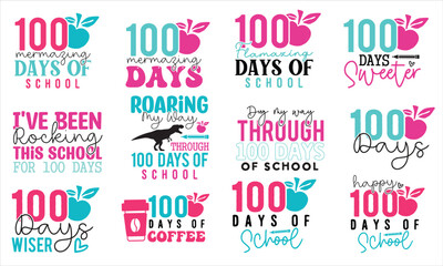 100 Days SVG Design template