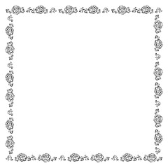 牡丹の花フレーム　1色　正方形