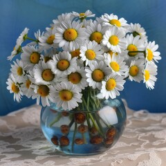 bouquet of daisies in a vase.