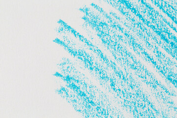 Wax crayon hand drawing blue background