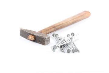 old hammer and nails