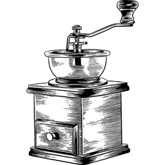 Hand drawn Coffee Grinder Sketch Illustration