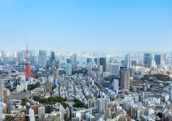 Fototapeta na wymiar 東京タワーの見える六本木周辺の眺め