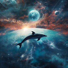 Cosmic dolphin jumping in the universe