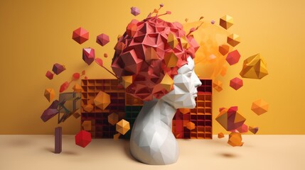 Mental Health Awareness: Imaginative metaphor rendering with unmistakable visual organization. Generative Ai