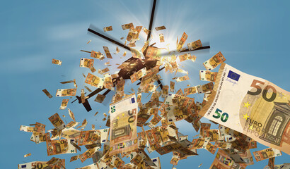 Euro 50 banknotes helicopter money dropping © Skórzewiak