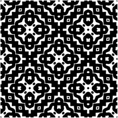 Monochrome pattern. Abstract texture for fabric print, card, table cloth, furniture, banner, cover, invitation, decoration, wrapping.seamless repeating pattern.Black and white color.