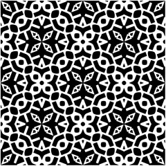 Monochrome pattern. Abstract texture for fabric print, card, table cloth, furniture, banner, cover, invitation, decoration, wrapping.seamless repeating pattern.Black and white color.