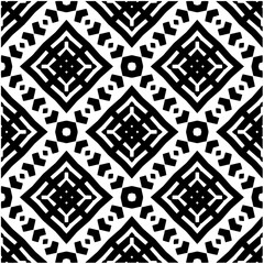 Monochrome pattern. Abstract texture for fabric print, card, table cloth, furniture, banner, cover, invitation, decoration, wrapping.seamless repeating pattern.Black and white color.