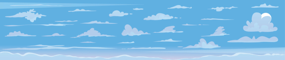 a lot Sky Sunset  wallpaper  for video conferencing Vector illustration 