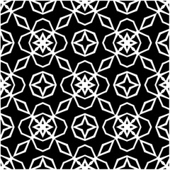 Monochrome pattern. Abstract texture for fabric print, card, table cloth, furniture, banner, cover, invitation, decoration, wrapping.seamless repeating pattern.Black and white color.