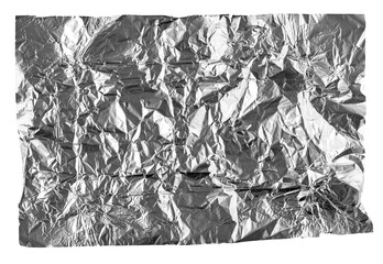 Crumpled foil paper, sheet isolated on white, PNG - 597453297