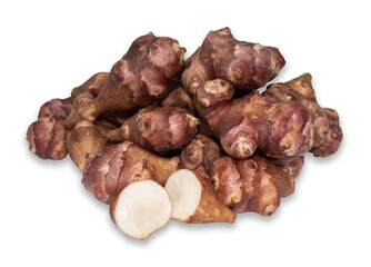 Jerusalem artichoke isolated on a white background with clipping path.
