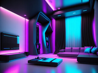 Generative AI futuristic room