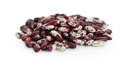 Pile of dry kidney beans on white background