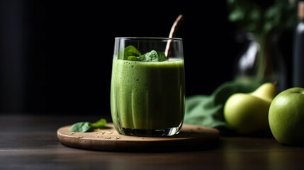 Fototapeta premium healthy smoothie drink in the glass