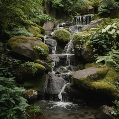 Fototapeta na wymiar waterfall in the jungle.