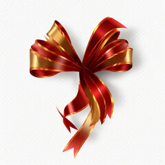 red ribbon with bow, ai generated