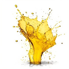 orange juice splash isolated on white, ai generated