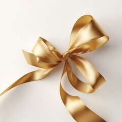 golden ribbon on white background, ai generated