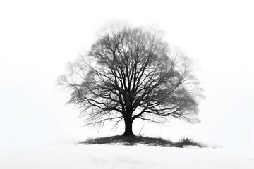 tree in winter, ai generated