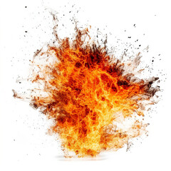 fire flames on white background, ai generated