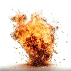 fire flames isolated on white background ,ai generated