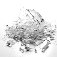 broken glass isolated on white ,ai generated