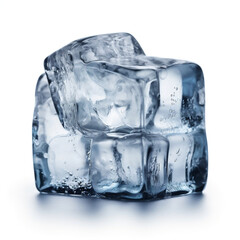 Obraz premium ice cubes isolated on white background ,ai generated
