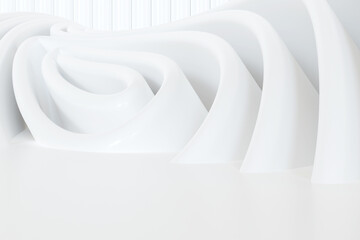 White modern geometrical wallpaper. 3d rendering
