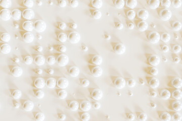 Cream modern geometrical sphere background. 3d rendering