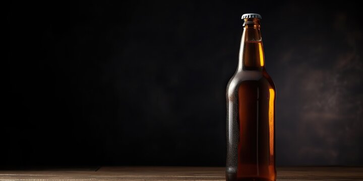 AI Generative. AI Generated. Macro shot photo of beer mock up scene background. Can be used for marketing or graphic design. Graphic Art