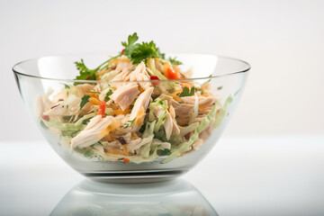 Goi Ga - a flavorful chicken salad made with cabbage, herbs, and a spicy and tangy dressing, AI generative tasty Vietnamese dish