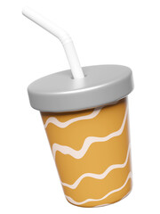paper or plastic coffee cup isolated. 3d render illustration