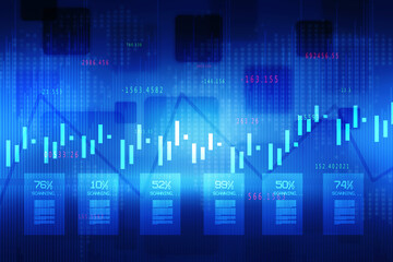 2d rendering Stock market online business concept. business Graph 