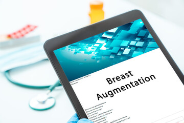 Breast Augmentation medical procedures A surgical procedure that involves inserting implants to...
