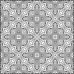 Stylish texture with figures from lines.Abstract geometric black and white pattern for web page, textures, card, poster, fabric, textile. Monochrome graphic repeating design. 