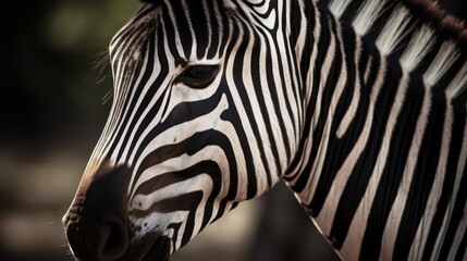 Fototapeta na wymiar Close-up zebras black and white stripes. AI generated