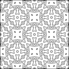 Stylish texture with figures from lines.Abstract geometric black and white pattern for web page, textures, card, poster, fabric, textile. Monochrome graphic repeating design. 