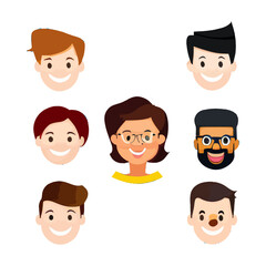 set of funny cartoon people