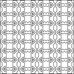 Stylish texture with figures from lines.Abstract geometric black and white pattern for web page, textures, card, poster, fabric, textile. Monochrome graphic repeating design. 