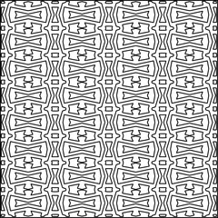 Stylish texture with figures from lines.Abstract geometric black and white pattern for web page, textures, card, poster, fabric, textile. Monochrome graphic repeating design. 