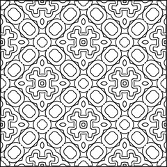 Stylish texture with figures from lines.Abstract geometric black and white pattern for web page, textures, card, poster, fabric, textile. Monochrome graphic repeating design. 