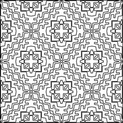 Stylish texture with figures from lines.Abstract geometric black and white pattern for web page, textures, card, poster, fabric, textile. Monochrome graphic repeating design. 