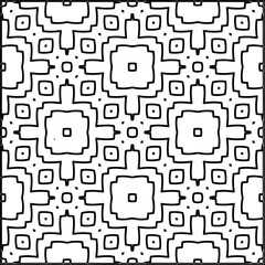 Stylish texture with figures from lines.Abstract geometric black and white pattern for web page, textures, card, poster, fabric, textile. Monochrome graphic repeating design. 