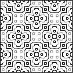 Stylish texture with figures from lines.Abstract geometric black and white pattern for web page, textures, card, poster, fabric, textile. Monochrome graphic repeating design. 