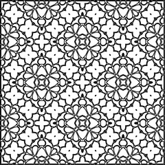 Stylish texture with figures from lines.Abstract geometric black and white pattern for web page, textures, card, poster, fabric, textile. Monochrome graphic repeating design. 